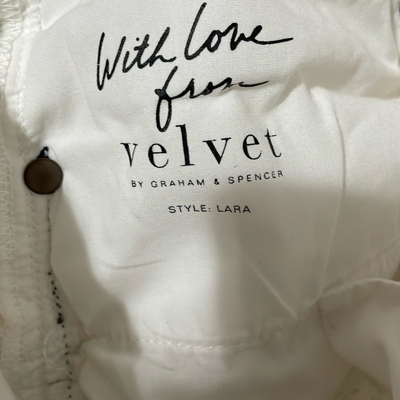 Velvet White Ankle Cropped Jeans - Picture 5 of 15